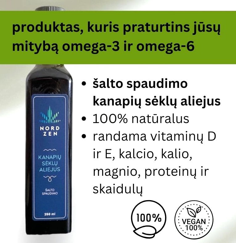 Kanapių sėklų aliejus, 250 ml