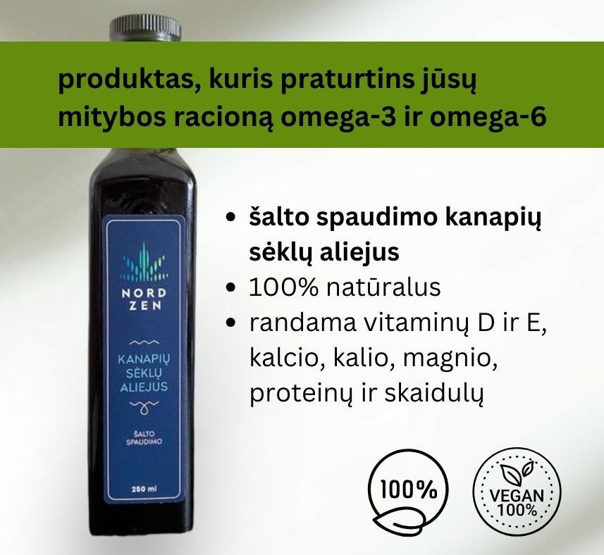 Kanapių sėklų aliejus, 250 ml